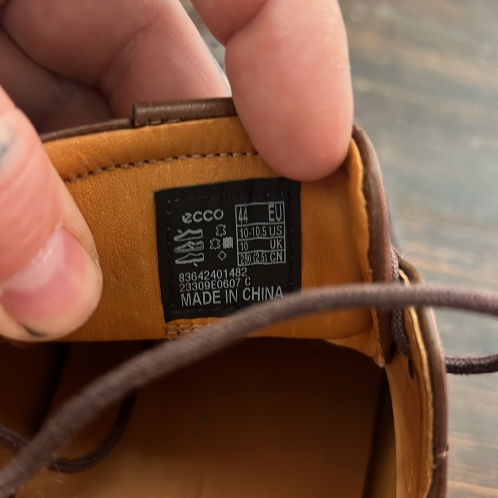 ECCO St.1 Hybrid Men's Leather Wingtip Derby Shoe Size 44 - Picture 6 of 6